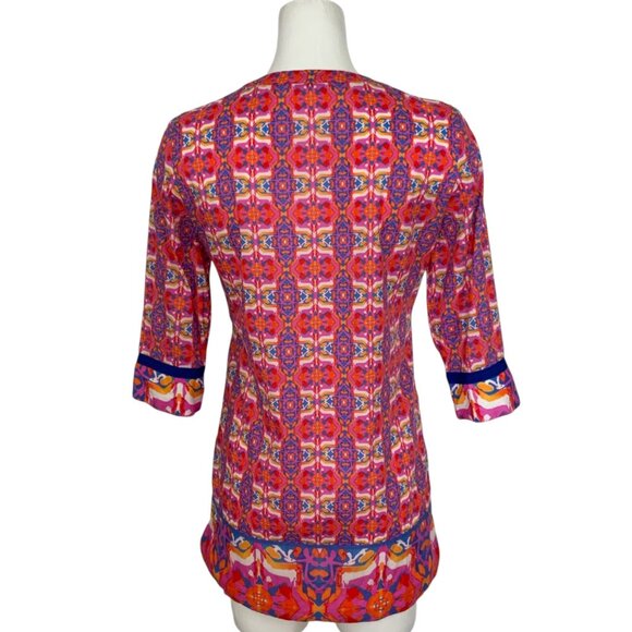 Robert Graham Womens Meli Printed Woven Tunic Top S Coverup - Picture 2 of 13